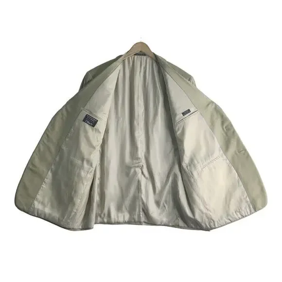 Roundtree & Yorke Silk Worsted Wool Sport Coat Mens Size 48R Beige NWT $199 - Picture 5 of 9